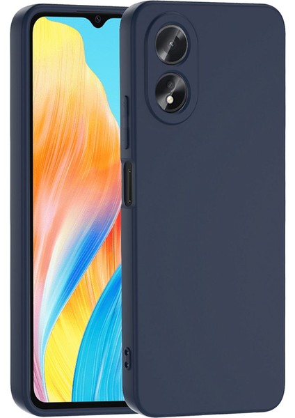 Oppo A38 Kılıf Lansman Içi Kadife Kamera Korumalı Mara Silikon Kılıf-Lacivert