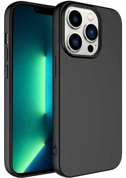iPhone 14 Pro Kılıf Lansman Içi Kadife Mara Silikon Kılıf-Siyah
