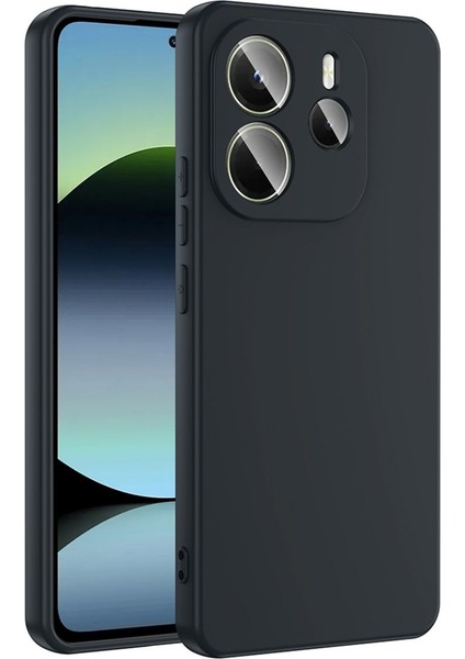 Xiaomi Redmi Note 14 4g Kılıf Lansman Içi Kadife Kamera Korumalı Mara Silikon Kılıf - Siyah