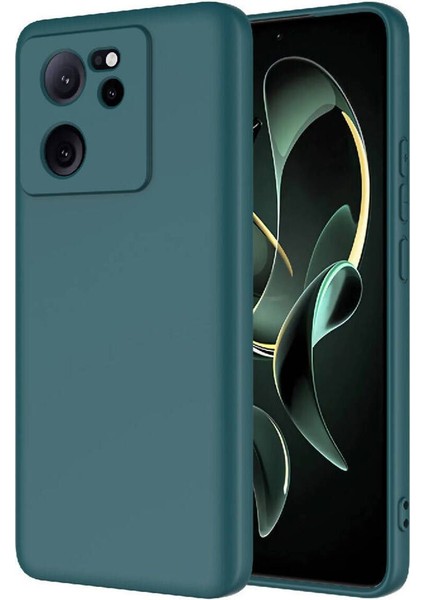 Mi 13T Pro Kılıf Lansman Içi Kadife Kamera Korumalı Mara Silikon Kılıf-Koyu Yeşil