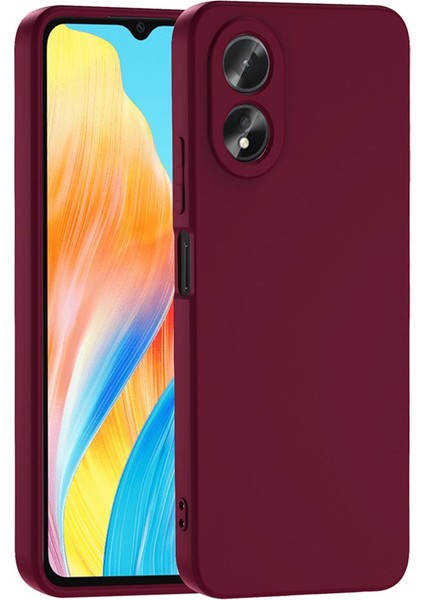 Oppo A38 Kılıf Lansman Içi Kadife Kamera Korumalı Mara Silikon Kılıf-Koyu Mor