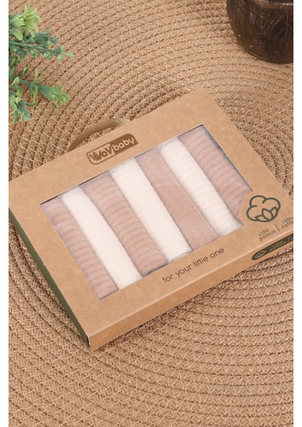 7’li Bebek Ağız Mendili Seti – Pamuk, Yumuşak ve Emici Waffle