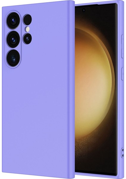 Samsung Galaxy S25 Ultra Kılıf Lansman Içi Kadife Kamera Korumalı Mara Silikon Kılıf-Lila