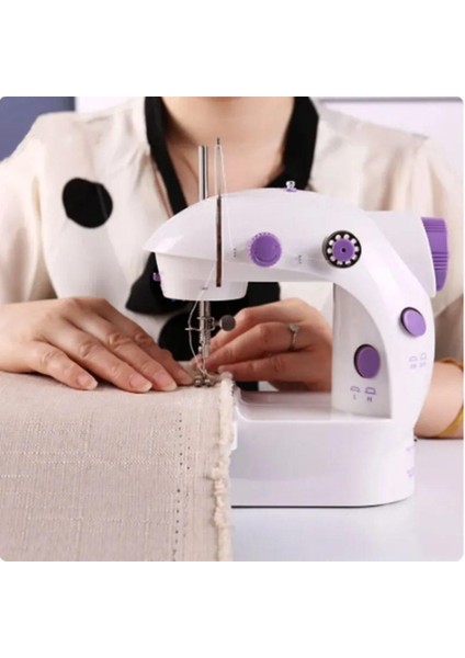 Pratik Taşınabilir Elektrikli Veya Pilli Seyahat Tipi Hız Ayarlı Kademeli Dikiş Makinesi