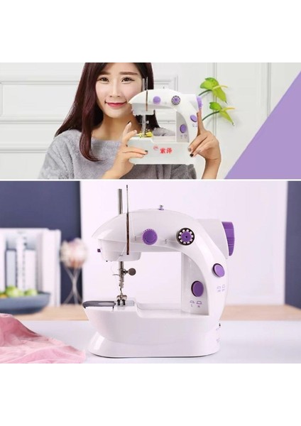 Pratik Taşınabilir Elektrikli Veya Pilli Seyahat Tipi Hız Ayarlı Kademeli Dikiş Makinesi