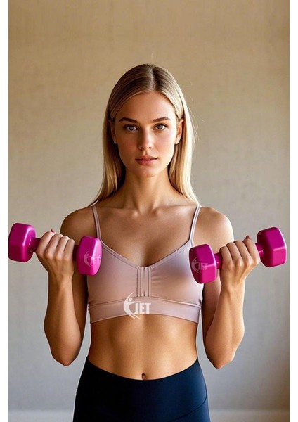 1 kg x 2 Adet Dambıl Seti Plastik Köşeli Dumbell Ağırlık Pilates ve Egzersiz Spor Ekipmanı