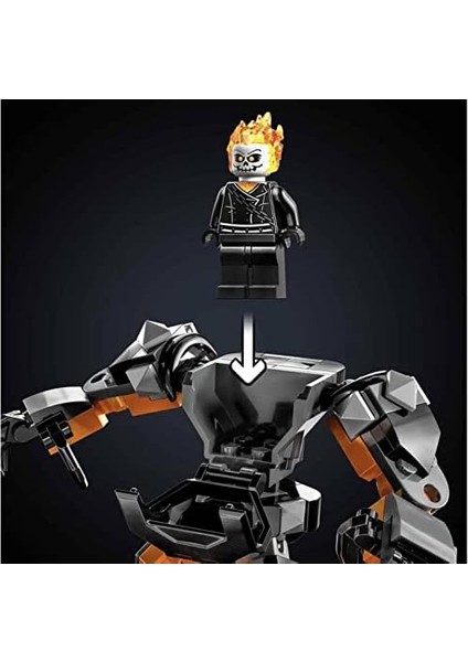 Marvel Ghost Rider Robotu ve Motosikleti 76245-7 Yaş ve Üzeri Çocuklar Için Minifigür ve Zincir Içeren Yaratıcı Oyuncak Yapım Seti (264 Parça)