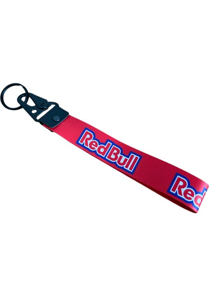 Redbull Yazılı Çift Taraflı Naylon Kumaş Anahtarlık