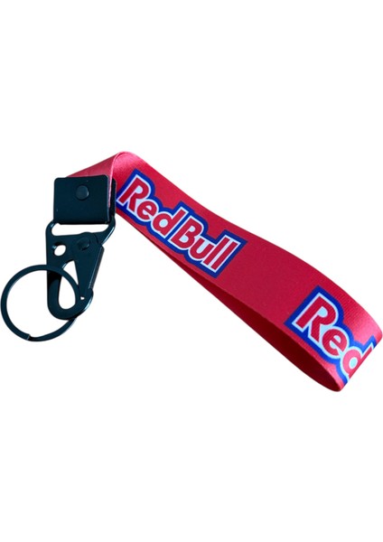 Redbull Yazılı Çift Taraflı Naylon Kumaş Anahtarlık