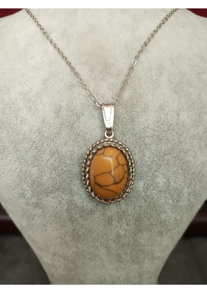 Akik Taşı Doğaltaş Gümüş Renk Kolye fiyatları