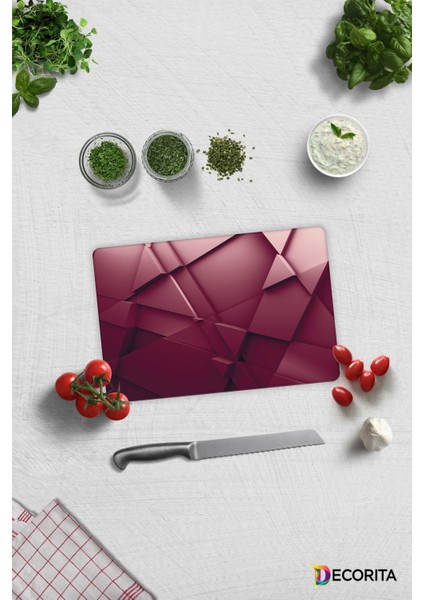Asil Bordo | Cam Kesme Tahtası - Cam Kesme Tablası | 20 cm x 30 cm