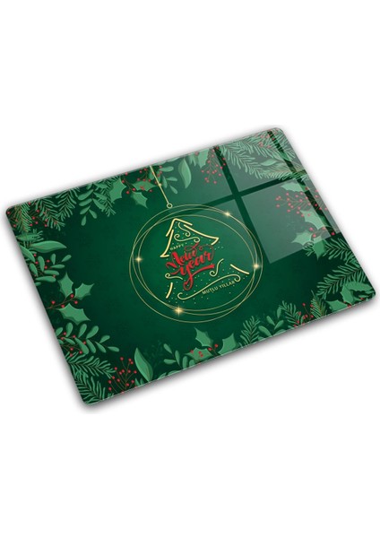 Cam Kesme Tahtası - Cam Kesme Tablası | Happy New Year - Yeşil | 30CM x 40CM indirimleri