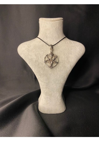 Unisex Gümüş Kaplama Baphomet Kolye – Mistik ve Gotik Tasarım