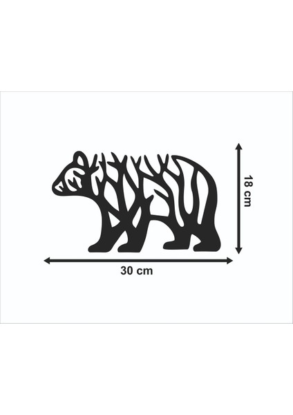Ayı Ahşap Duvar Süsü Tablo Hediyelik Eşya Mdf Cnc Kesim Dekoru