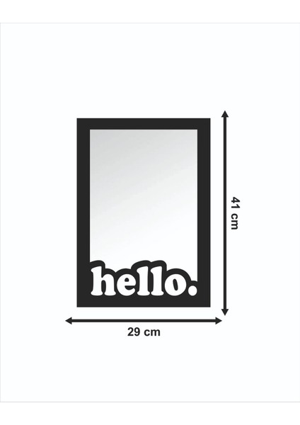 Hello Ayna Ahşap Duvar Süsü Tablo Hediyelik Eşya Mdf Cnc Kesim Dekoru