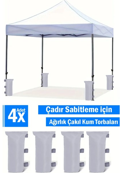 Ağırlık Çantaları 4'lü Kum Ağırlık Torbaları Açılır Tente Güneşlik Şemsiye Için Tek Bölme Bacak Ağırlıkları