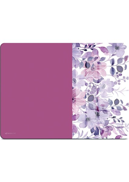 Cam Kesme Tahtası ve Sunumluk ve Sunum Tabağı Vintage Lila Çiçekler 30X40 cm modelleri