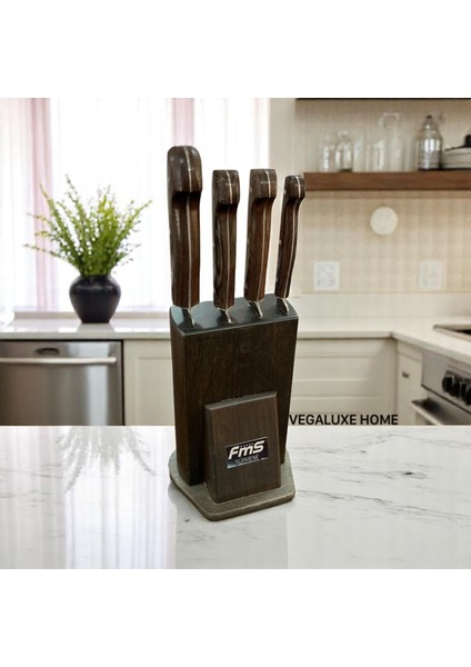 Sürmene 5' Li Takozlu Bıçak Seti Şeflere Özel Ergonomik Venge Sap ve Uzun Ömürlü Keskinlik