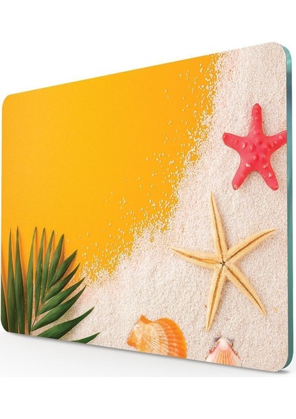 Turuncu Yaz Görünümlü | Cam Kesme Tahtası - Kesim Tablası | 30 x 40 cm