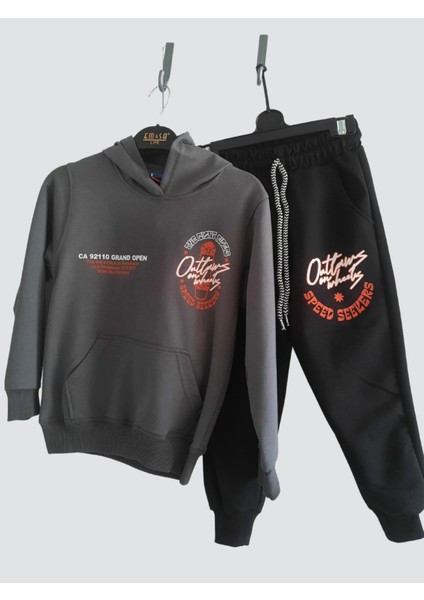 The Night Riders Baskılı Kapişonlu Iki Iplik 2'li Takım