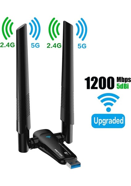 PL-9340 AC1200 867MBPS 5ghz + 300MBPS 2.4 Ghz Çift Anten Wireless USB Adaptör