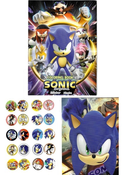 4'lü Set Paw Patrol Pokemon Sonic Arabalar Boyama Kitabı Seti(Boyama, Sticker, Arka Kapak Maske) fırsatları