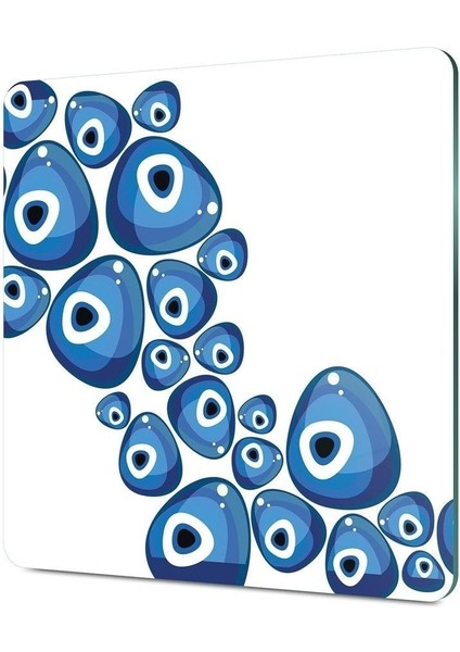 Cam Kesme Tahtası Kare Nazar Boncuğu Beyaz Zeminli fırsatları