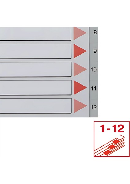 A4 Separatör,1-12 RAKAMLI,115 Mikron Pp,düzenli Arşivleme Için