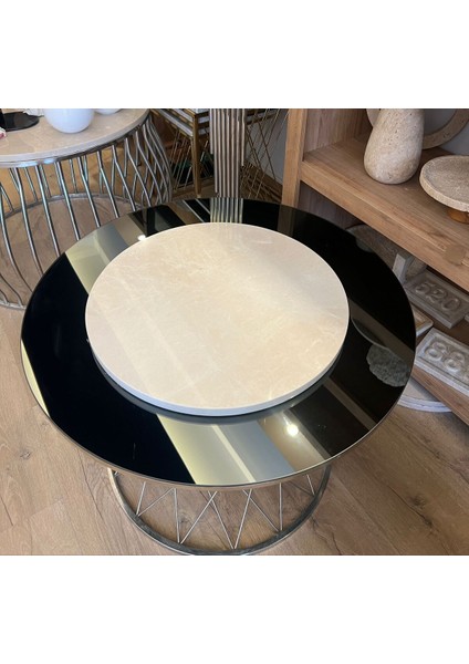 Bej Mermer Büyük Boy Sunumluk (50 cm Çap) fiyatları