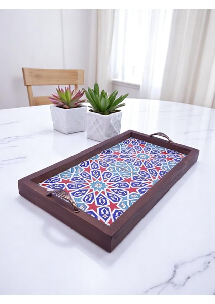 Seramik Karo'lu 1.kalite Büyük Boy Ahşap Sunum Tepsisi,2 Farklı Model SEÇENEĞIYLE...(43CM-23 Cm)