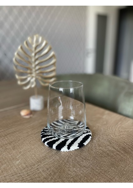 Afrika Serisi Bardak Altlığı - Zebra Desenli Punch Bardak Altlığı