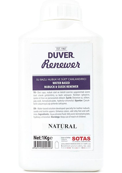 Renewer 1 kg Su Bazlı Nubuk ve Süet Canlandırıcı