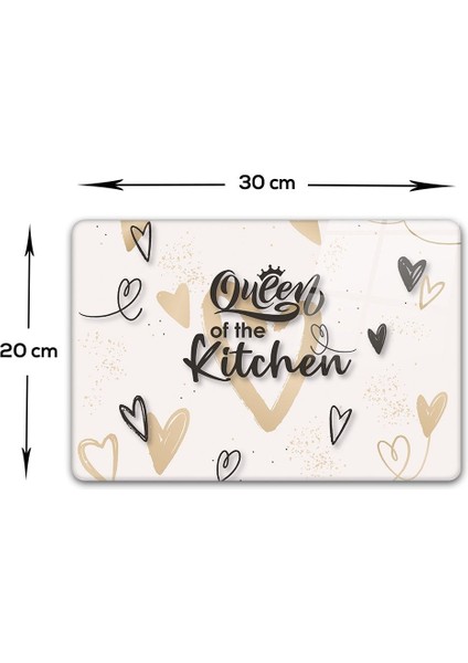 Cam Kesme Tahtası - Cam Kesme Tablası | Queen Of The Kitchen - Krem | 20CM x 30CM fırsatları