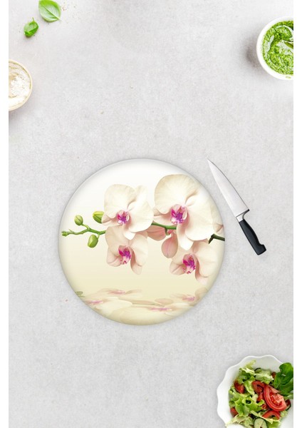 Krem Orkide | Cam Kesme Tahtası - Cam Kesme Tablası | Çap 32CM modelleri