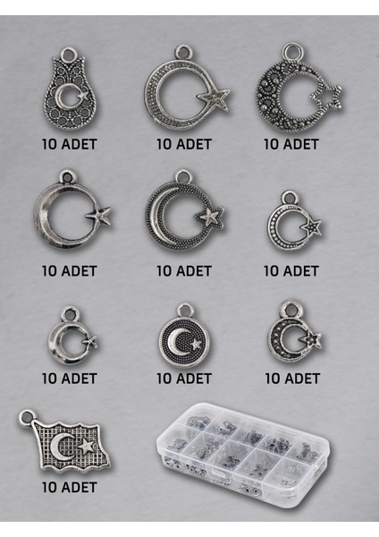 100 Adet Ayyıldız Tesbih Ucu Seti – Doğal Taş | Epoksi Tesbih ve Takı Yapımı Için Şık ve Dayanıklı Seçim