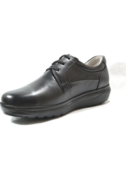 Dr. Comfort 10014 Siyah Hakiki Deri Bağlı Ortopedik Erkek Şeker Ayakkabı