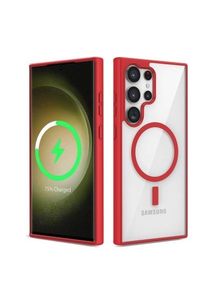 Zivo Galaxy S22 Ultra Kılıf M-Safe Wireless Şarj Özellikli Silikon Zore Ege Kapak