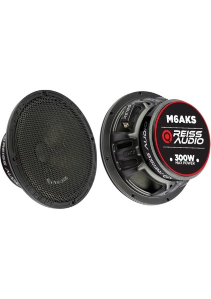Audio RS-M6AKS Çifti 600WAT-240W Rms Deprem Serisi 16 cm Oto Midrange Hoparlör Metal Kapaklı