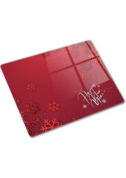 Cam Kesme Tahtası - Cam Kesme Tablası | Happy New Year Kırmızı | 29CM x 34CM indirimleri