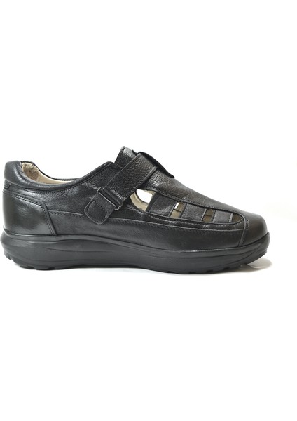 Dr. Comfort 7100 Siyah Hakiki Deri Cırtlı Ortopedik Erkek Şeker Ayakkabı modelleri