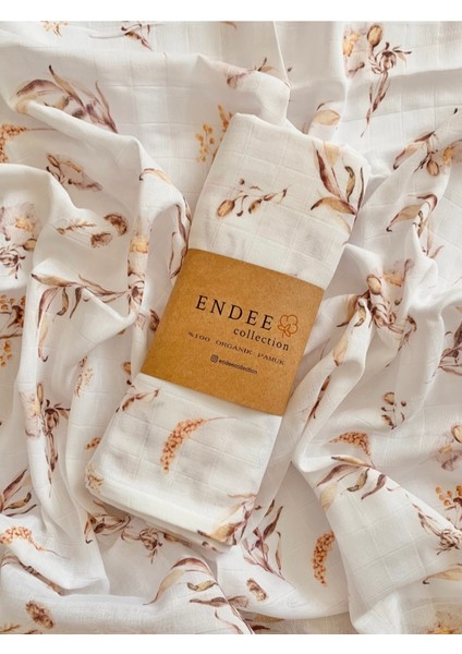 Peony Organik Müslin Örtü