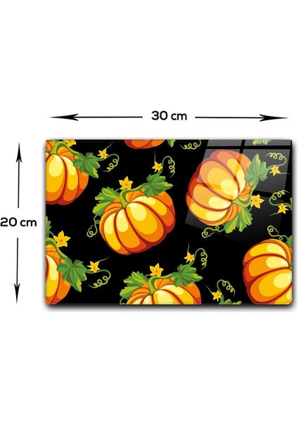 Cam Kesme Tahtası - Cam Kesme Tablası | Balkabağı Siyah Fon | 20CM x 30CM fiyatları