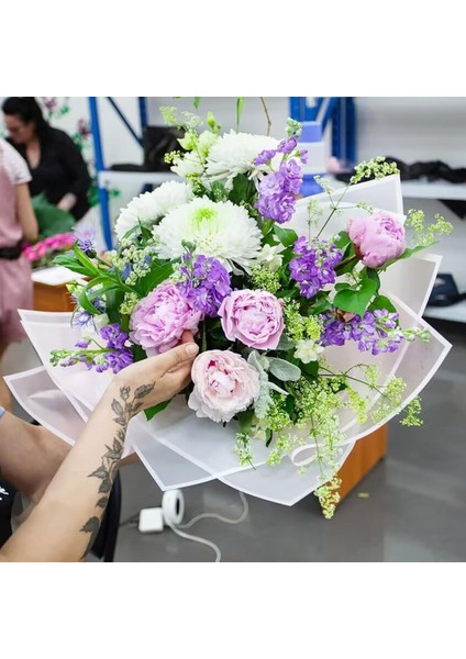 Çiçek Ambalaj Kağıdı Seti, Beyaz-Beyaz&siyah-Siyah, Mat Şeffaf Buket Sargı Kağıdı, 58X58 Cm, 10 Adet fiyatları