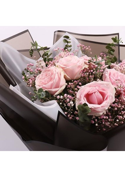 Çiçek Ambalaj Kağıdı Seti, Beyaz-Beyaz&siyah-Siyah, Mat Şeffaf Buket Sargı Kağıdı, 58X58 Cm, 10 Adet indirimleri