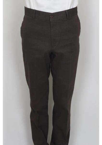 Fistan Store Erkek Kahverengi Rahat Kalıp Yandan Cep Boru Paça Battal Kışlık Keten Pantolon fiyatları