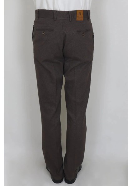 Fistan Store Erkek Kahverengi Rahat Kalıp Yandan Cep Boru Paça Battal Kışlık Keten Pantolon fırsatları