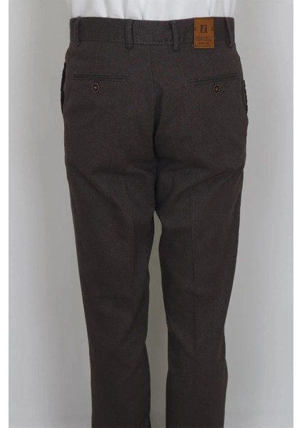 Fistan Store Erkek Kahverengi Rahat Kalıp Yandan Cep Boru Paça Battal Kışlık Keten Pantolon indirimleri