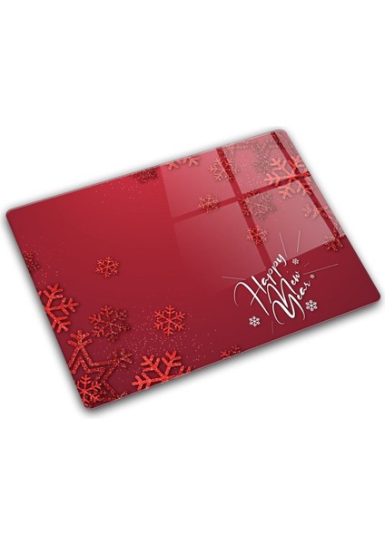Cam Kesme Tahtası - Cam Kesme Tablası | Happy New Year Kırmızı | 30CM x 40CM indirimleri