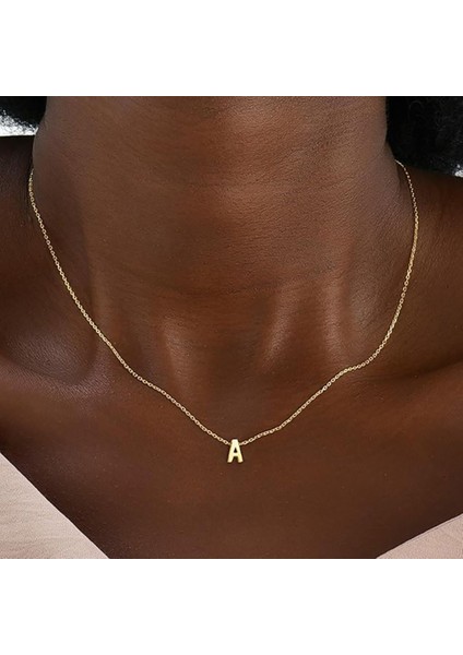 A Harfi Tasarım 18K Altın Kaplama Harfli Kolye Isimli Kişiye Özel Kolye Hediye Paketli Kutulu modelleri
