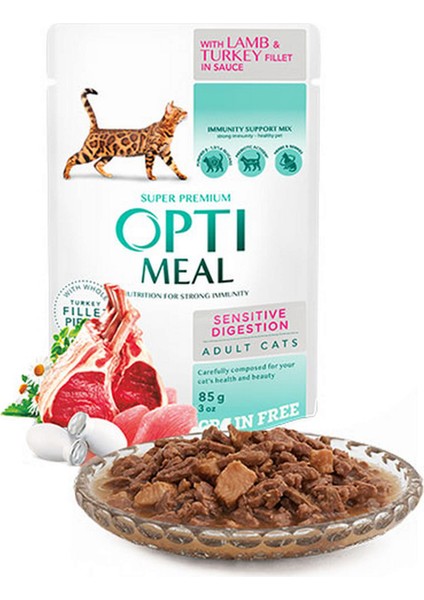 Hindili Kuzulu Tahılsız Sensitive Digestion Yaş Kedi Maması 85 gr Dpmah